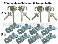 HGW Bordwanderhöhung Set für Anhänger - 8 Rungenhalter und 2 Verschluss-Sets