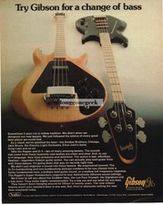 1976 GIBSON Ripper, G-3 Electric Bass Guitars Vtg Print Ad