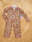 NWT 2-piece TIGER ANIMAL PRINT PAJAMAS size XS 4/5 hot pink trim FREE SHIP