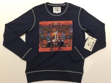 TRUE RELIGION MEN PROPERTY CREW NECK PULLOVER TRUE NAVY MHBU416XS1 3XL $168