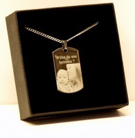 Bildgravur  Edelstahlanhänger  Anhänger  Fotogravur   Panzer  Kette Modeschmuck