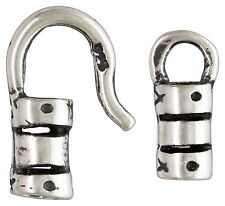 Sterling Silver .925 Crimp Hook & Eye Clasp. 2.5mm Hole Size 8 Pieces ~3832X~