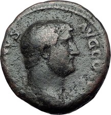 HADRIAN clasps hands with FELICITAS 134AD Rome As Ancient Roman Coin i59505