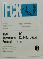 Programm Karl Marx Stadt BSG Lok Stendal 30.8.67 Chemnitzer FC CFC DDR Oberliga