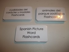 3 Pack Black and White Spanish Flashcards Set. Manners, Picture Word, Zoo Animal