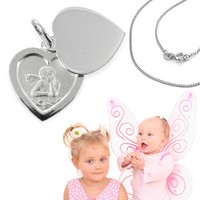 Schutz Engel Anhänger Namen Gravur und Gott schütze Dich inkl. Kette Silber 925