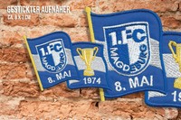 1. FC Magdeburg Aufnäher Fahne 8. Mai 1974