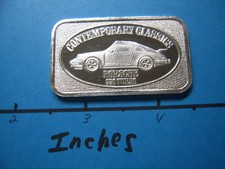 Porsche 930 Turbo Automobile 1983 Vintage Classic 999 Silver Bar Coin Very Rare