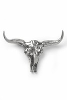 Deko Geweih Skull Horn Hirschgeweih Aluminium Trophäe silberfarben silber Kare