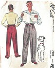 1940s WW2 Vintage Sewing Pattern W38" MENS PANTS TROUSERS (1311)
