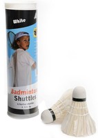 6  x  Naturfeder - Ball  weiß   Badminton Profi  4,5 - 5gr.