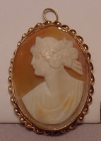 Antique Art Nouveau 14k Cameo Pendant/Brooch