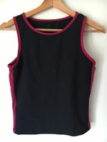 Marks And Spencer Size 12 Stretch Black/red Sleeveless Active Wear Top  T5510