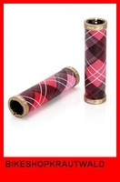 XLC Lenker Schraubgriffe Fahrrad Griffe 130 mm FASHION GR-S09 Schottenmuster NEU