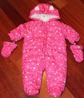 THE CHILDREN'S PLACE Pink Heart Baby Girl's Snow Suit Bunting 1-Piece Cat 3-6 M 