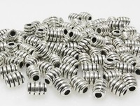 100x Metallperlen 7x5mm Spacer Großlochperlen altsilber Bastelperlen neu -7046