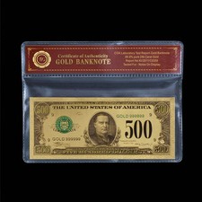 New Colored Us Dollar Bill Note $500 24k Pure Gold Foil Banknote For Collection