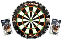 Orig. Winmau Dartboard "Blade 4 / IV" Set Turnier Dartscheibe + 2 Set Steeldarts