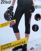 Damen Capri Fahrradhose Radhose Sitzpolster S M L 3/4 Sitzpolster Bikehose  NEU