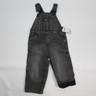NWT OSH KOSH Boys Stonewashed Gray Denim Fleece Lined Overalls Sized 6 Mo to 2T