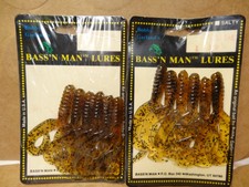Bass'n Man 3" Twin Tail Grubs, Pumpkinseed, 12 Total Grubs (New)
