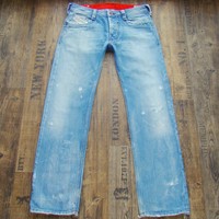 DIESEL "Timmen" W32 L32 Wash 0071J Herrenjeans gerades Bein blau 32/32
