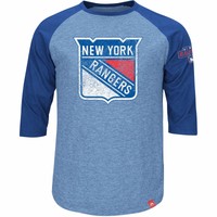 NHL Eishockey T-Shirt NEW YORK NY RANGERS Raglan Stick2Stick Majestic