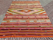 Anatolia Turkish Antalya Nomads Kilim 74,8" x 104,7" Area Rug Kelim Carpet Wool