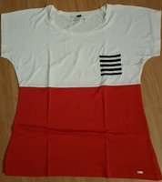 Schönes T-Shirt von *Sarah Kern*, in rot/cremeweiß, Gr. 40