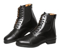 COVALLIERO Reitstiefelette MONACO Glattleder Reitstiefel Reitschuhe (schwarz)