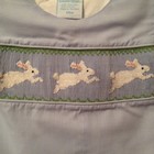 Remember Nguyen Boys Easter Bunny Smocked Boutique Blue Romper Shortalls 18m