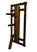 Wing Chun dummy with leg and gripping arch walnut color