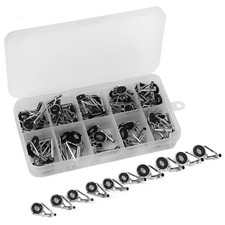 80Pcs Steel Lure Fishing Rod Guide Tip Repair Kit Rod Eye Ring -8 Sizes