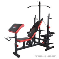 Multifunktion Kraftstation Hantelbank Trainingsbank Fitnessstation m. Latzugturm