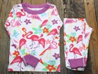 Hanna Andersson Girls Long John Pajamas Tropical Flamingos, Size 90 3T, HTF