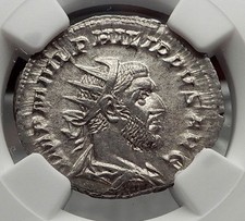 PHLIP I the ARAB 247AD Annona Ancient Silver Roman Coin NGC Certified MS i58168