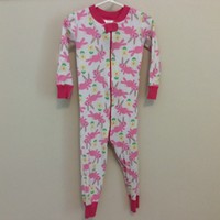 HANNA ANDERSSON GIRLS 3T MOS .(70) ONE-PIECE PAJAMAS WITH BUNNY PRINT