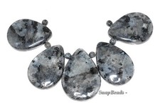 Larvikite Gemstone Loose Beads Graduated Set 5 Beads