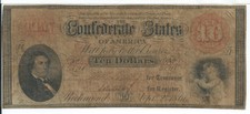 Csa 1861 Confederate Currency T24 $10 Note Cr 156 #60718 Rarity 4 R M T Hunter