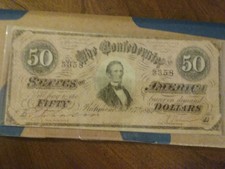 Genuine 1864 Confed. Civ War era T66 $50! A piece of history! Great condition!