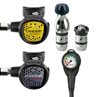Cressi Ac2 Xs Compact Black + Octopus Xs Compact +  Manometer Cressi 06DE