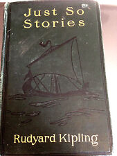 1915 Just So Stories Rudyard Kipling Illustrated Whale Cat Elephant Rhinoceros
