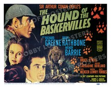 THE HOUND OF THE BASKERVILLES LOBBY CARD POSTER HS 1939 SHERLOCK HOLMES
