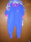Gerber set of 2 fleece sleepers one piece/zip crutch outfit purple/print sz 18MO