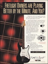 The Fretlight Optek electric guitar ad 8 x 11 advertisement print