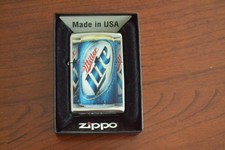 ZIPPO Lighter, Miller Lite Beer, Blue Can, Polished Chrome, Sealed, M463