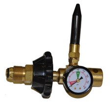 Helium Tank Regulator Filler Valve for Balloons with Gauge Pkg/1