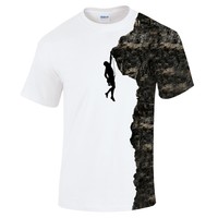 Rock Climber Silhouette Climbing Bouldering Mountaineering Sport Mens T Shirt