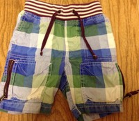 Mini Boden Baby Boy Shorts Size 18mths, Blue And Green