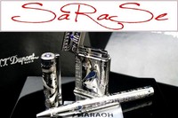 S.T. DUPONT PHARAO SET LINE 2 FEUERZEUG ROLLERBALL PEN LIMITED EDITION PALLADIUM